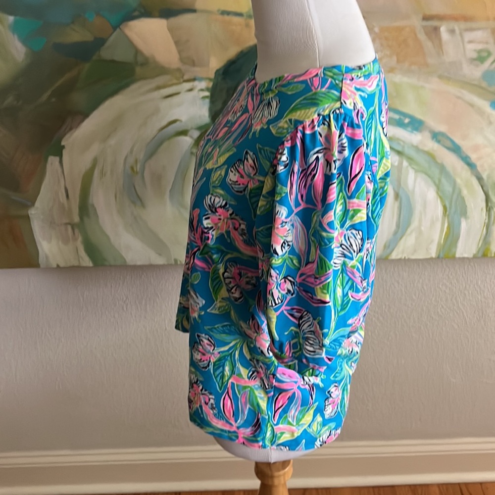Lilly Pulitzer Rhett Top Womens Keep On Beliefing Formentera Turquoise M - Picture 11 of 16